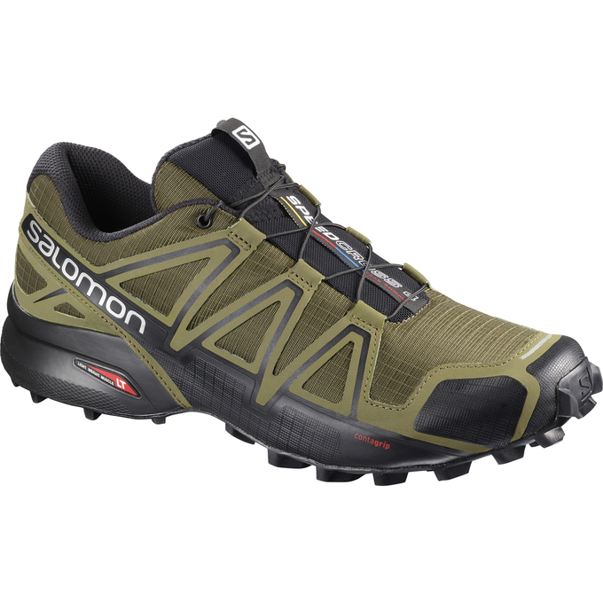 Zapatillas Trail Running Salomon Hombre Kaki / Negras - Salomon Argentina SPEEDCROSS 4 ,936541-NFG